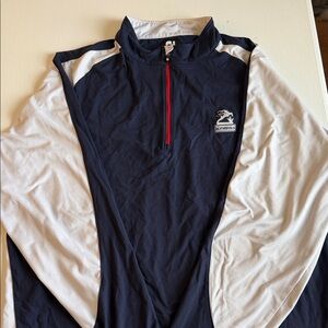 FootJoy Navy and White Quarter-Zip Pullover